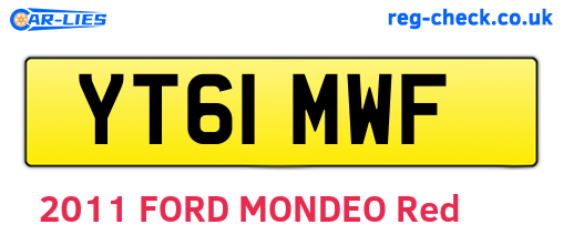 YT61MWF are the vehicle registration plates.