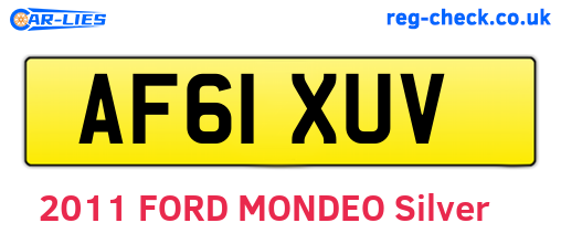 AF61XUV are the vehicle registration plates.