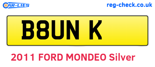 B8UNK are the vehicle registration plates.