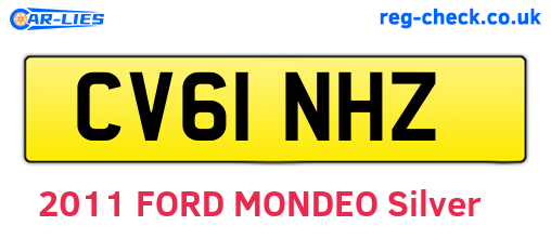 CV61NHZ are the vehicle registration plates.