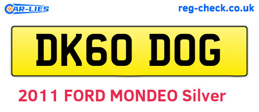 DK60DOG are the vehicle registration plates.