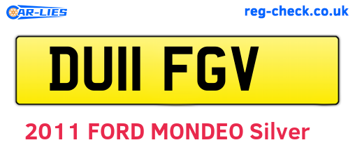DU11FGV are the vehicle registration plates.
