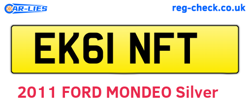 EK61NFT are the vehicle registration plates.