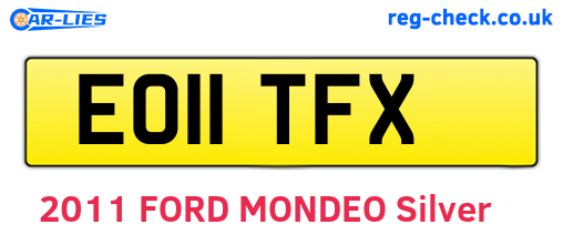 EO11TFX are the vehicle registration plates.