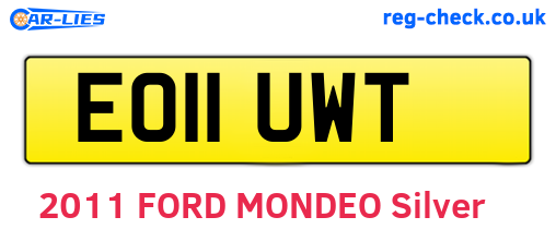 EO11UWT are the vehicle registration plates.