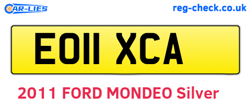 EO11XCA are the vehicle registration plates.