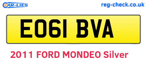EO61BVA are the vehicle registration plates.