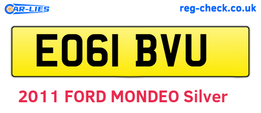 EO61BVU are the vehicle registration plates.