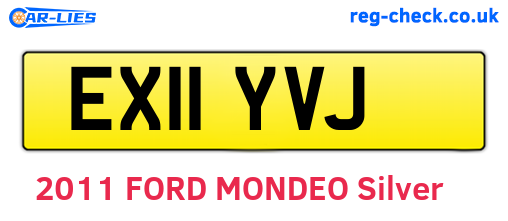 EX11YVJ are the vehicle registration plates.