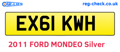EX61KWH are the vehicle registration plates.