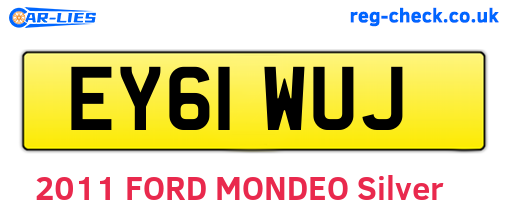 EY61WUJ are the vehicle registration plates.