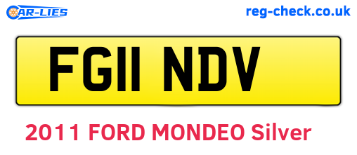 FG11NDV are the vehicle registration plates.
