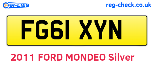 FG61XYN are the vehicle registration plates.