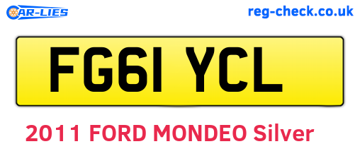 FG61YCL are the vehicle registration plates.