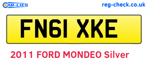 FN61XKE are the vehicle registration plates.