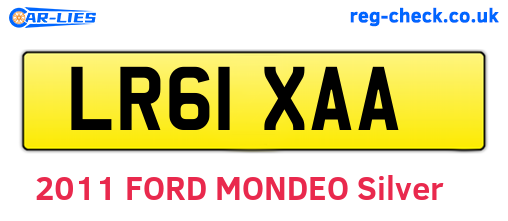 LR61XAA are the vehicle registration plates.