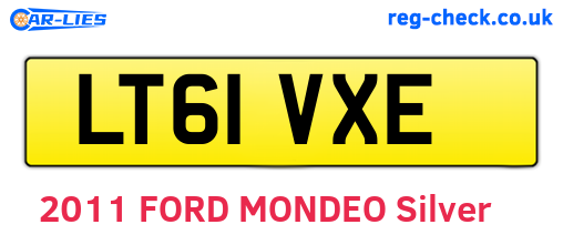 LT61VXE are the vehicle registration plates.