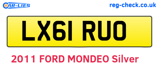 LX61RUO are the vehicle registration plates.