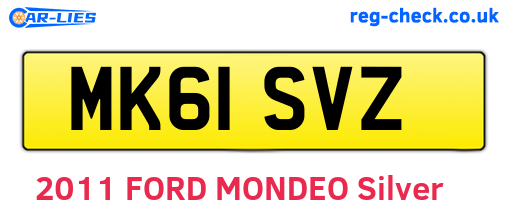 MK61SVZ are the vehicle registration plates.