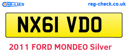 NX61VDO are the vehicle registration plates.