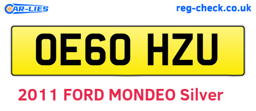 OE60HZU are the vehicle registration plates.