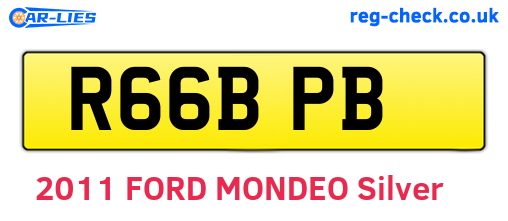 R66BPB are the vehicle registration plates.
