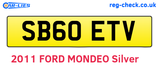 SB60ETV are the vehicle registration plates.