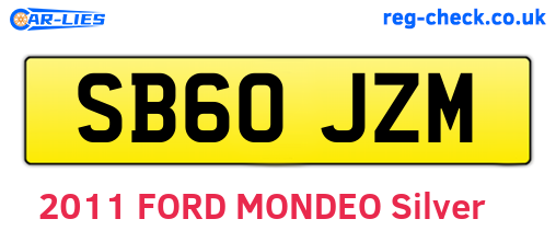 SB60JZM are the vehicle registration plates.