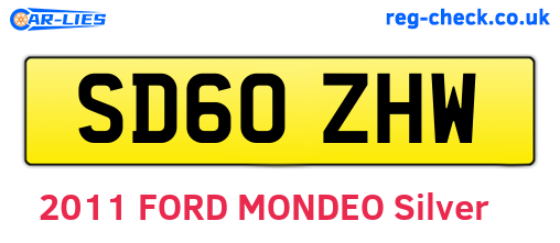 SD60ZHW are the vehicle registration plates.