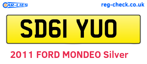 SD61YUO are the vehicle registration plates.