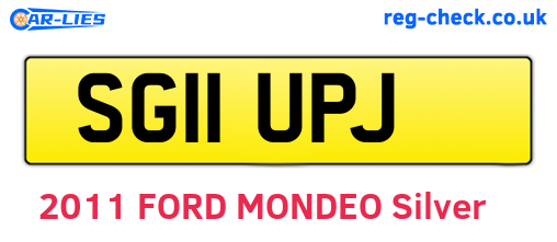 SG11UPJ are the vehicle registration plates.