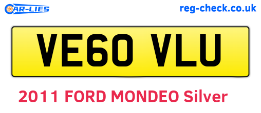 VE60VLU are the vehicle registration plates.