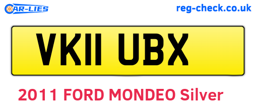 VK11UBX are the vehicle registration plates.
