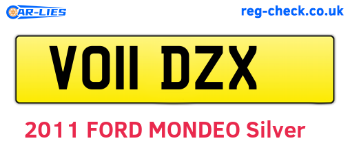 VO11DZX are the vehicle registration plates.