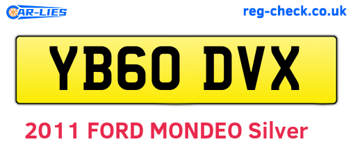 YB60DVX are the vehicle registration plates.