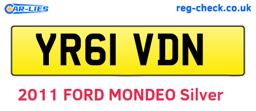 YR61VDN are the vehicle registration plates.