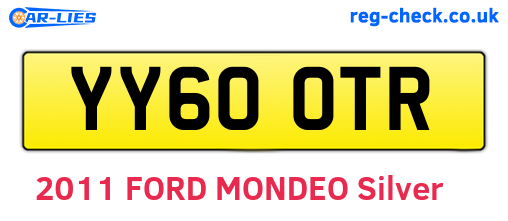 YY60OTR are the vehicle registration plates.