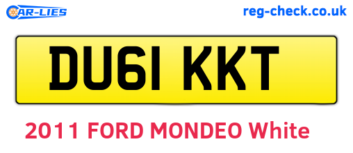 DU61KKT are the vehicle registration plates.