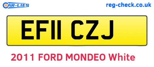 EF11CZJ are the vehicle registration plates.