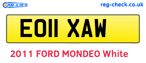 EO11XAW are the vehicle registration plates.