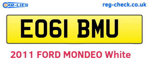 EO61BMU are the vehicle registration plates.