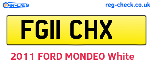 FG11CHX are the vehicle registration plates.