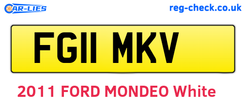 FG11MKV are the vehicle registration plates.