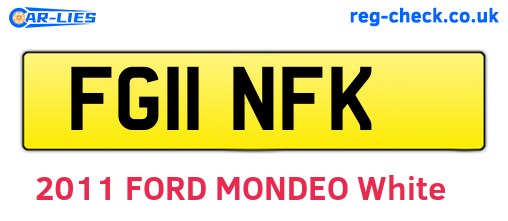 FG11NFK are the vehicle registration plates.