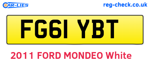 FG61YBT are the vehicle registration plates.