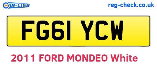 FG61YCW are the vehicle registration plates.