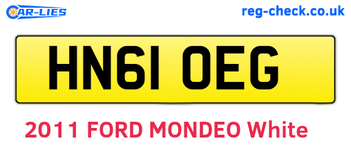 HN61OEG are the vehicle registration plates.