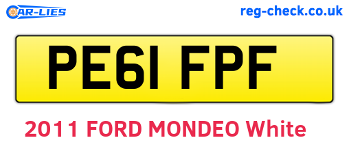 PE61FPF are the vehicle registration plates.