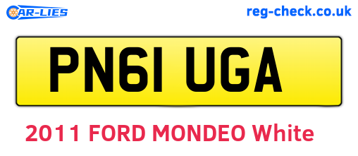 PN61UGA are the vehicle registration plates.