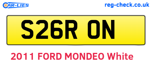S26RON are the vehicle registration plates.